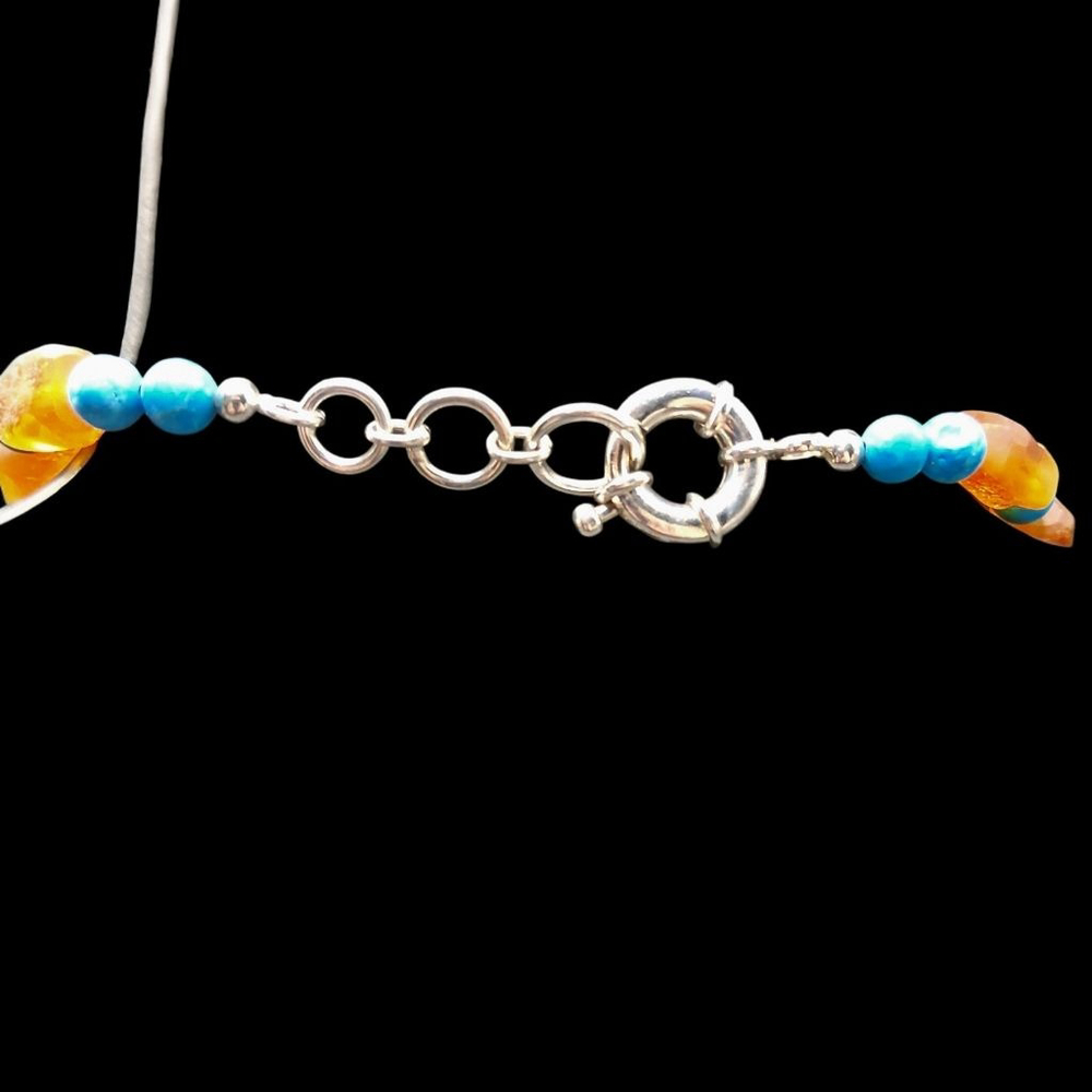 Baltic Amber and Magnesite 75.00 ctw Necklace 20 Inches - Picture 3 of 6